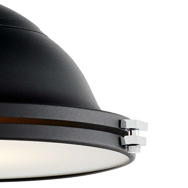 Industrialna LAMPA wisząca NAUTILIUS L 10269106 Kaspa metalowa OPRAWA okrągły ZWIS na łańcuchu czarny