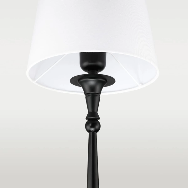 Lampka stołowa do salonu Austin T01241BK-WH Cosmolight metal tkanina czarna biała