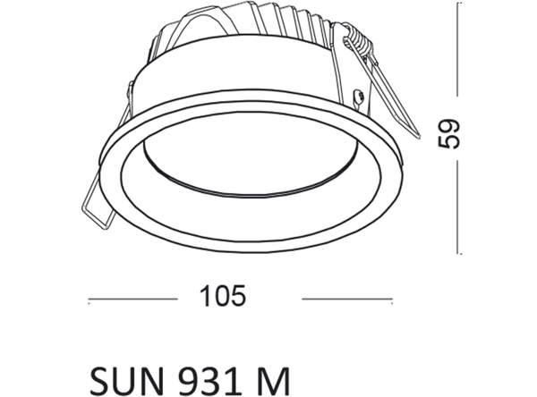 Wpust do łazienki Sun 293101103 Elkim LED 6W 3000K okrągły IP44 czarny