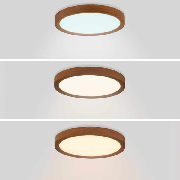 Lampa sufitowa Maze ABR-PLO-OCED-18W LED 18W 3000-6000K drewno biała