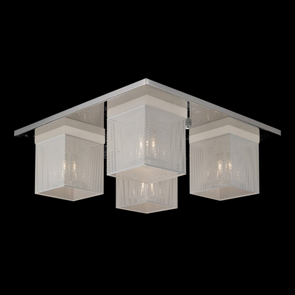 Materiałowa lampa przysufitowa Helios MX102916-4A Italux chrom biały