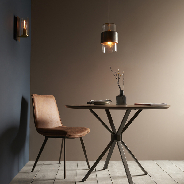 Industrialna lampa wisząca L&-190601 Light& tuba szklana brąz patyna