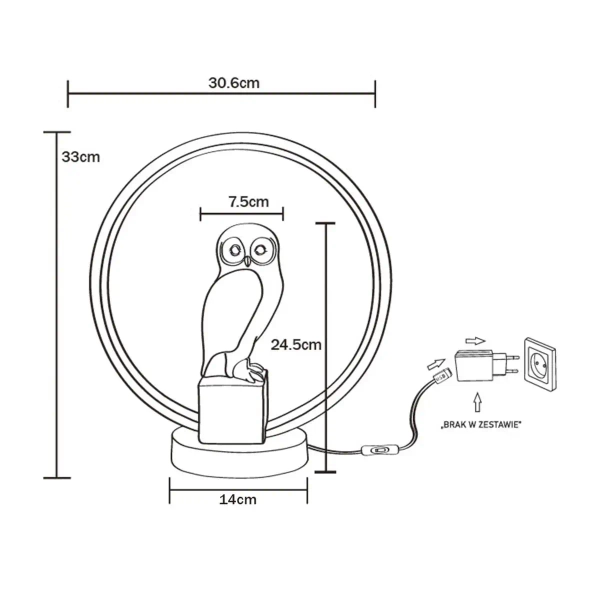 Dekoracyjna lampa na stół SOWA EX04F332U-1 LED 4W 3000K czarny