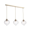Potrójna wisząca lampa Mya MYA0375 do jadalni szklana mosiądz