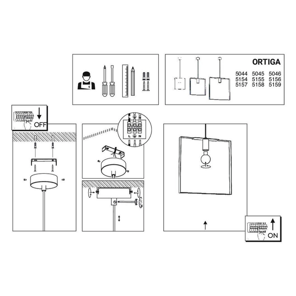 Jadalniana lampa wisząca ORTIGA 5154 Shilo frame metalowa czarna