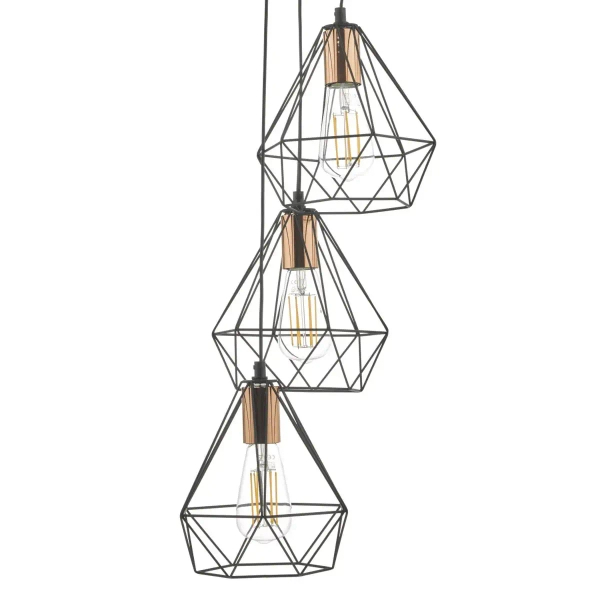 Industrialna wisząca lampa Deyon DEY0322 druciana czarna miedziana