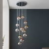Zwisająca lampa wielopunktowa Paloma 98115 Endon kule chrom złoty przezroczysty