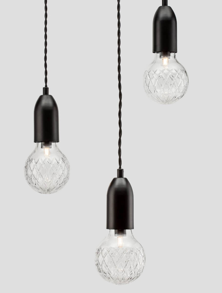 Czarna lampa wisząca BANI LE42715 szklana klosz przezroczysty