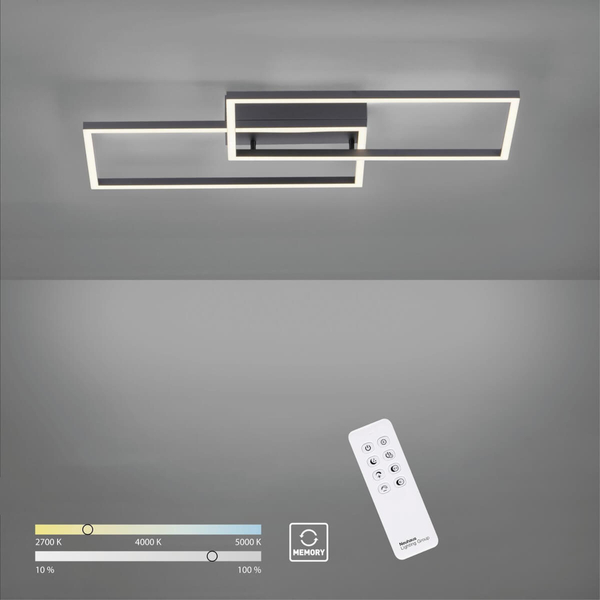 Lampa sufitowa ściemnialna IVEN 14140-18 LED 13,5W 2200-5000K czarny biały
