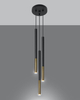 Wisząca LAMPA kaskada SL.0893 okrągła OPRAWA metalowy ZWIS tuby czarne złote OUTLET