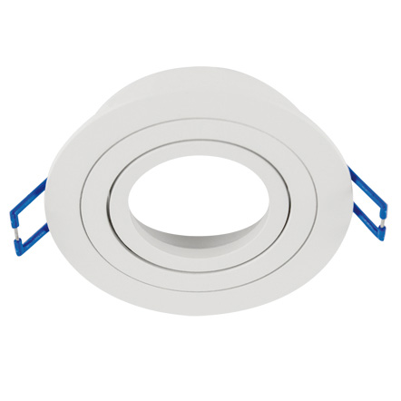 Okrągłe oczko wpustowe Luba 04041 minimalistyczne białe do kuchni