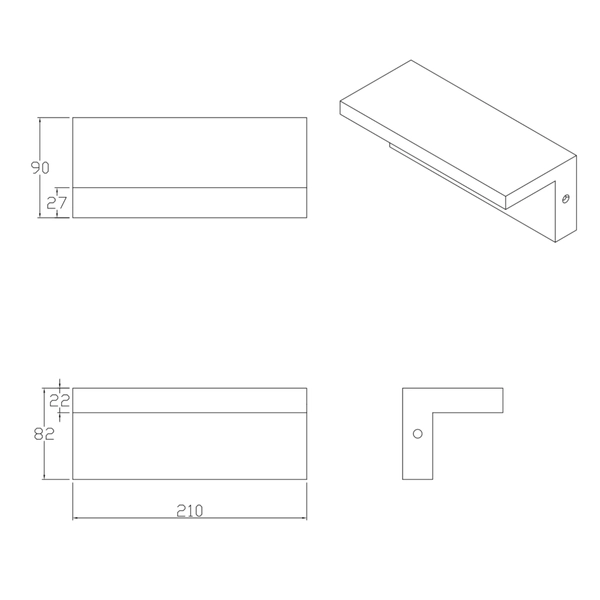 Zewnętrzna lampa ścienna TESA 324047 LED 10W 4000K IP54 czarny biały
