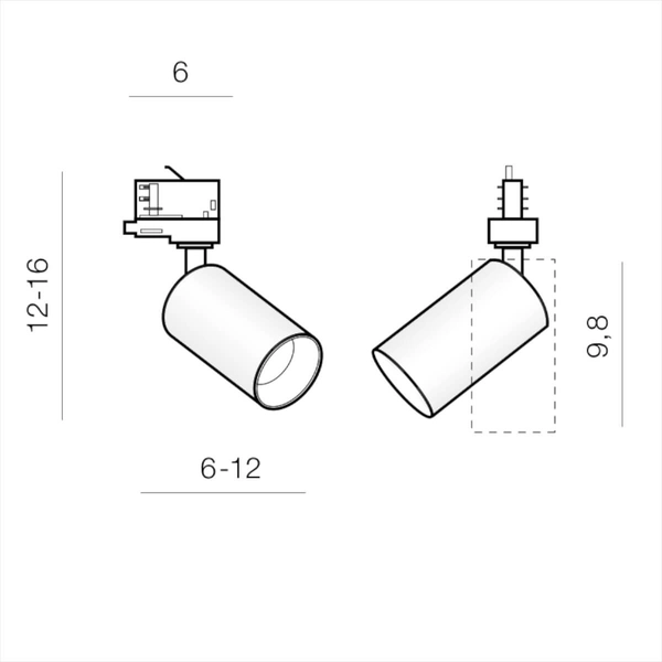 Lampa sufitowa do systemu szynowego Eiger AZ5238 3-faz złota