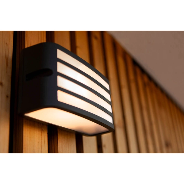 Prostokątny kinkiet Zebra 5203501118 IP54 zewnętrzny szary