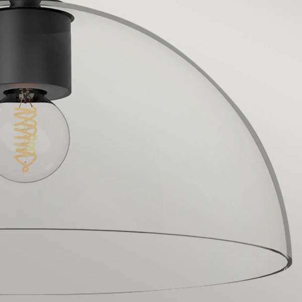 Lampa sufitowa na korytarz Jude ALM-JUDE-SF-MB-CL szklana czarna