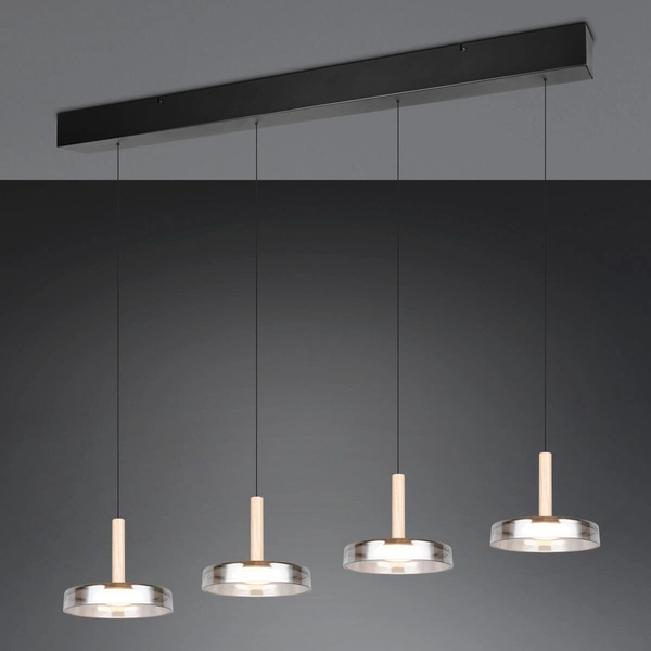 Lampa wisząca na belce CELESTE 354910432 Trio LED 28W 3000K czarny srebrny