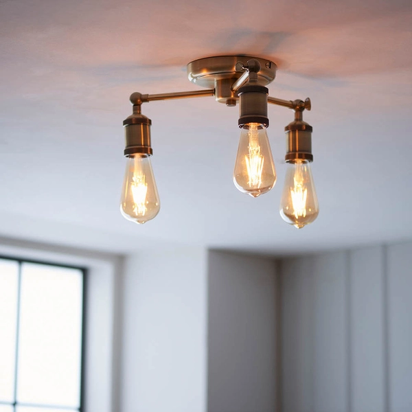 Sufitowa lampa z regulacją Hal 97243 do salonu antyczny mosiądz