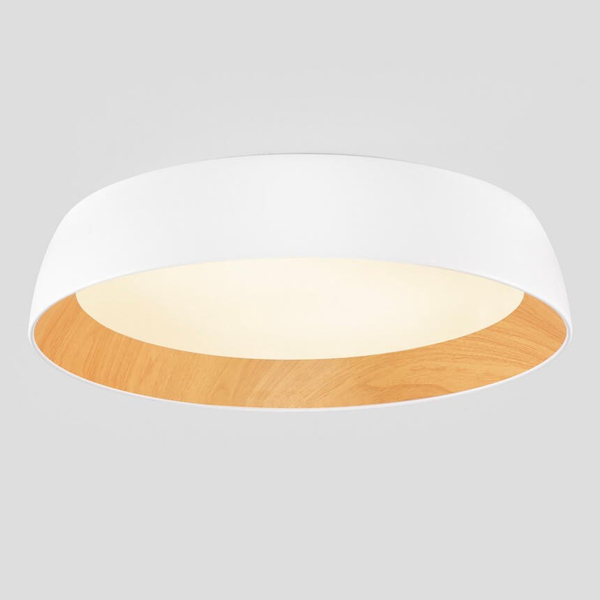 Salonowy plafon okrągły CARACOLLO LE44812 LED 50W 3000K biały drewniany