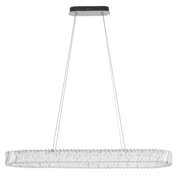 Owalna lampa wisząca LUXORA 11707 LED 40W 3000K kryształowa nikiel