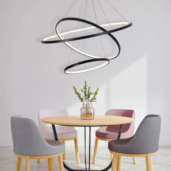 Pierścieniowa lampa wisząca LEA 330024 LED 82W 4000K ringi czarne