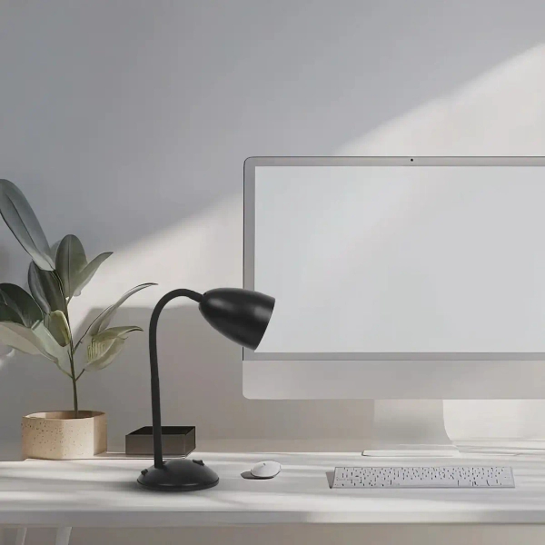 Lampa stołowa z włącznikiem LOGIC BLACK ML1635 do biura czarna