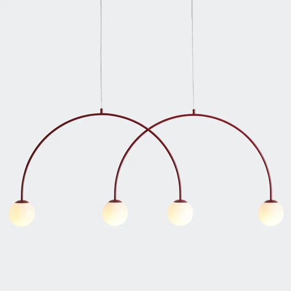 Podwójna wisząca lampa Una 1116L15_L szklane kule czerwone białe