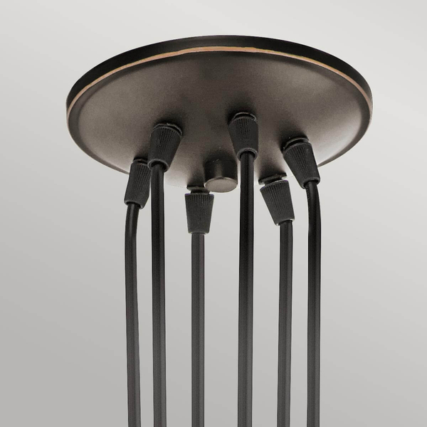 Stalowa lampa wisząca Brinley KL-BRINLEY6-OZ Kichler przezroczysta brąz