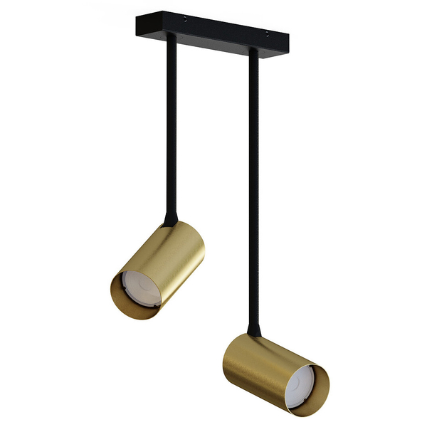 Natynkowa lampa 2-punktowa Mono 7733 do jadalni czarna złota