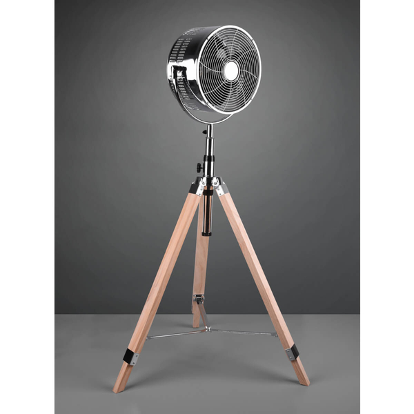 Wentylator stojący TROMSO R036-06 RL Light na trójnogu drewnianym srebrny