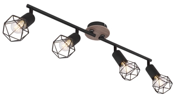 Nasufitowa lampa Xara 54802S-4H z regulacją czarna drewno