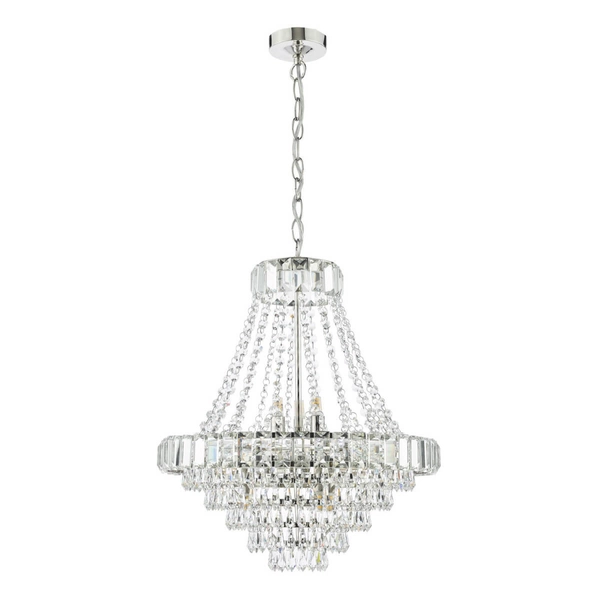 Regulowany żyrandol Osborne OSB1238-EH Dar Lighting rokoko do salonu kryształy srebrna