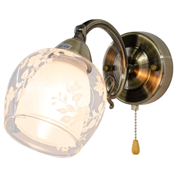 Retro lampa ścienna 9150/1 21QG z włącznikiem mosiądz