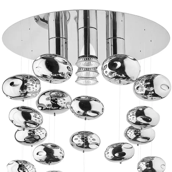 Kulista lampa sufitowa SALVA 5428 do salonu szklana chrom