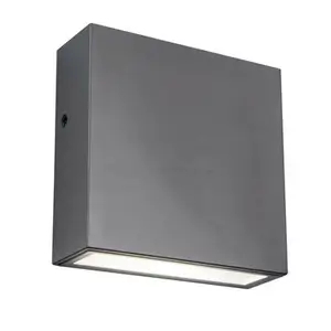 Zewnętrzna LAMPA ścienna GEMINI 5189114118 Lutec elewacyjna OPRAWA metalowa LED 9W 4000K kinkiet kostka IP54 szara