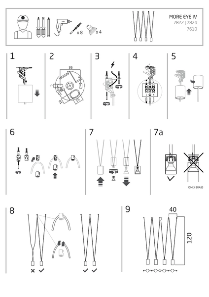 Czarna lampa wisząca More Tone 7822 minimalistyczna do sypialni