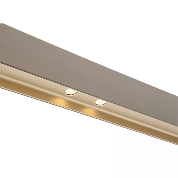 Podłużna wisząca lampa 22208 LED 54W 3000K belka brązowa złota