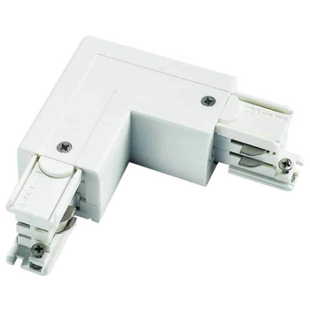 Lewy łącznik do szynoprzewodu 8118 Shilo kątowy 3-fazowy biały