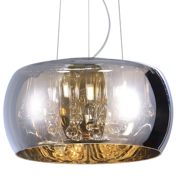 LAMPA wisząca ROMEO 310613 Polux okrągła OPRAWA szklana ZWIS glamour rain chrom