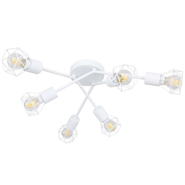 Industrialna LAMPA sufitowa XARA I 54802W-6 Globo druciana OPRAWA metalowy plafon reflektorki sticks pręty białe