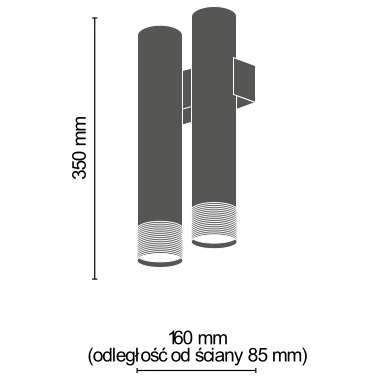 Ścienna lampa EIDO 0347 metalowa tuby sople patyna czarne