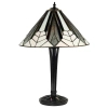 Szklana lampa nocna Astoria 63939 witrażowa do sypialni brązowa kolorowa