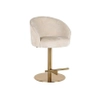Regulowane krzesło barowe Zabi S4554 WHITE CHENILLE Richmond Interiors beżowy złoty