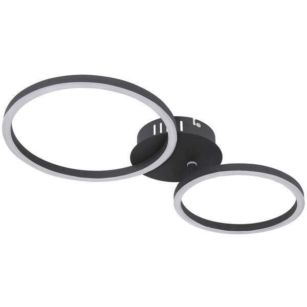 Lampa sufitowa KENDY 67233-24S metalowa pierścienie LED 24W 3000K czarne