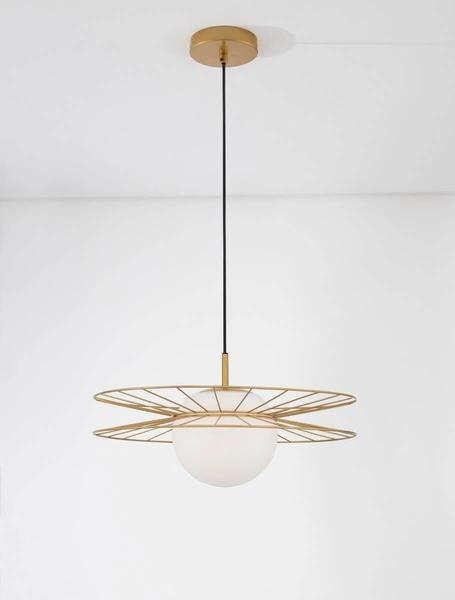 Wisząca lampa MORELOS LE42940 druciak do kuchni złoty biały