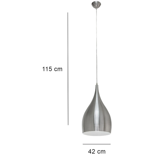 Loftowa LAMPA wisząca 8122/1-02 Elem metalowa OPRAWA zwis łezka aluminium