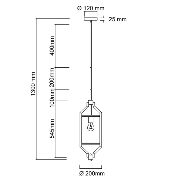Zwisająca pojedyncza lampa do salonu Zundo Chocco 20 OR85877 brązowa