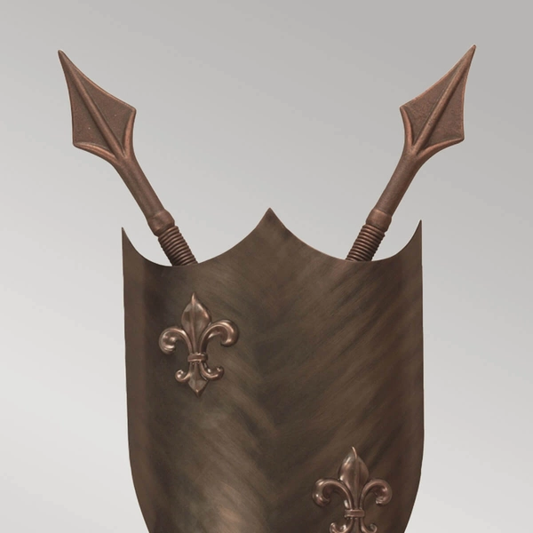 Designerska LAMPA ścienna CRUSADER-W-L Elstead metalowa OPRAWA kinkiet dekoracyjny tarcza brąz