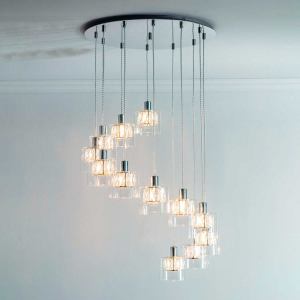 Sypialniana lampa wisząca Verina 76518 Endon transparentny chrom