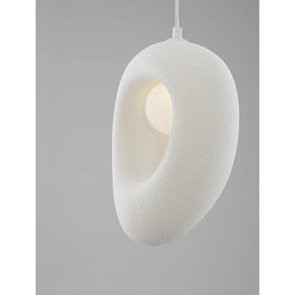 Lampa wisząca nad wyspę LONTIZA LE45334 z żywicy kula biała