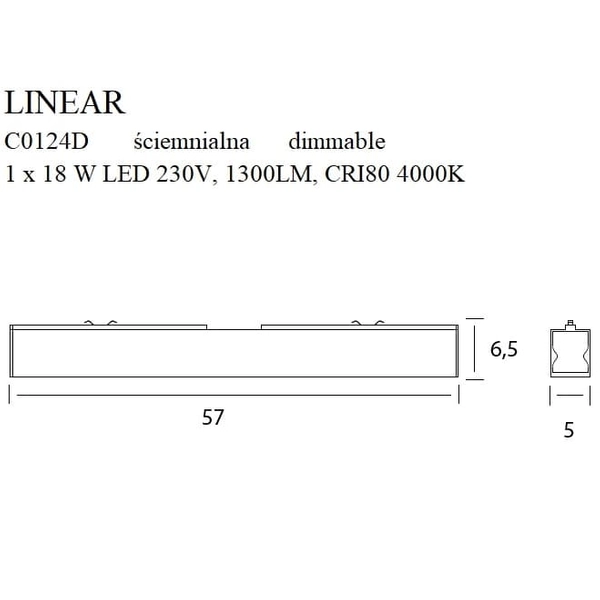 Lampa sufitowa LINEAR C0124D Maxlight LED 18W 4000K ściemnialna biała